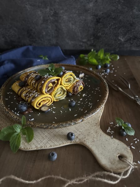 saffranspannkakor med choklad